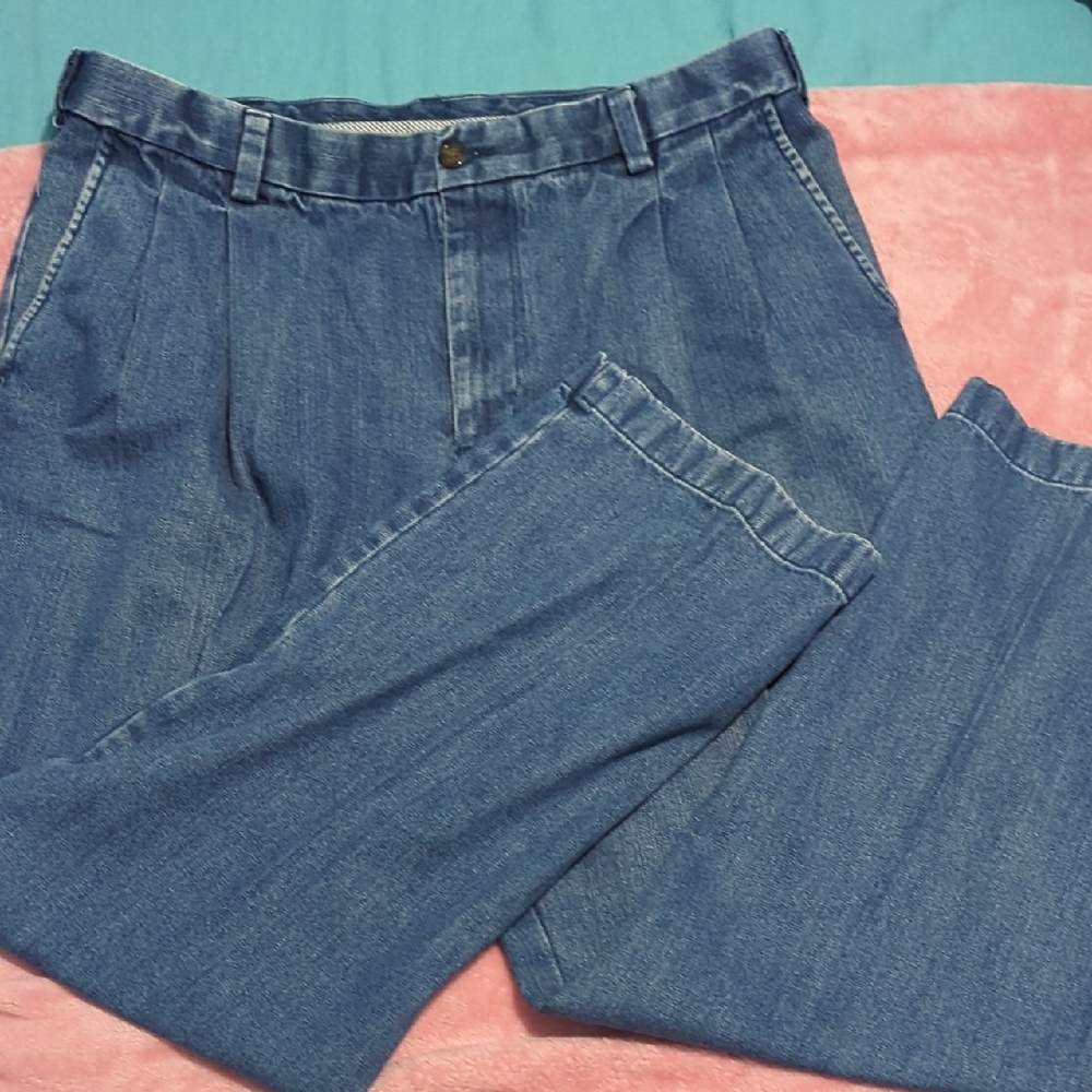 Roundtree & Yorke Light Blue Cotton Trousers